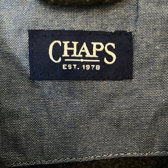 Chaps Mens Knit Flannel Shirt Button Up Stretch Black Plaid Size L New with Tags - Picture 7 of 9